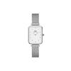 PETITE Series Watch Quartz Movement Stainless Steel Strap White Dial Women's Watch Star Crystal Watch Small Square Watch DW00100597