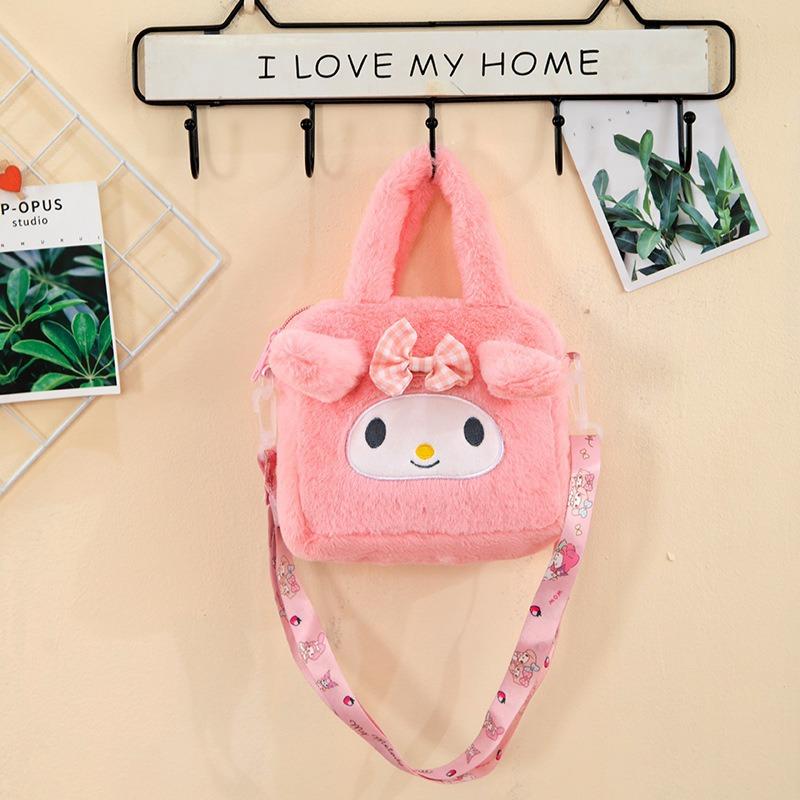 Plush * Bag Kuromi Melody Cartoon Anime Lightweight Handbag Crossbody Lovely Cute Storage Bag Women Girls Gift