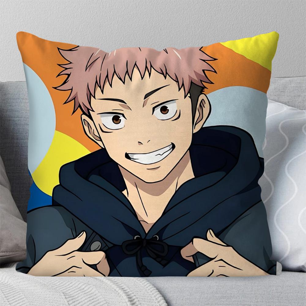 Itadori Yuji Animation Jujutsu Kaisen Pillow Case Square Pillow Bedroom Sofa Leisure ComfortCarLiving Room Home Decoration 40X40