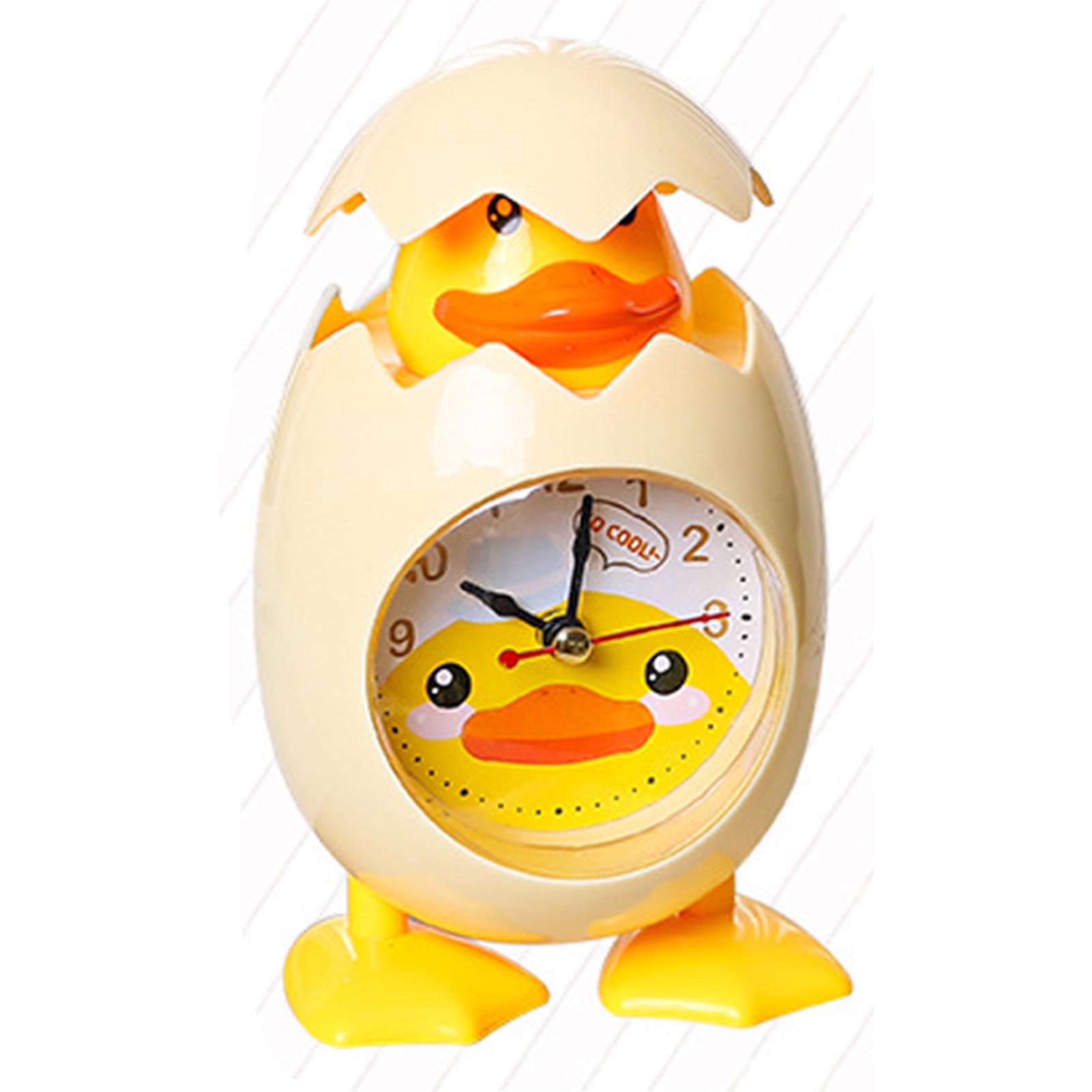Будильник с изображением цыпленка, детский мультяшный милый настольный пластиковый кварцевый механизм, будильник для студентов, белый жёлтый