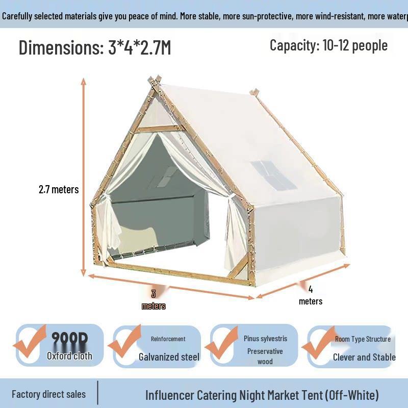 Three-Person Rainproof BBQ Dining Tent for Outdoors & Indoors