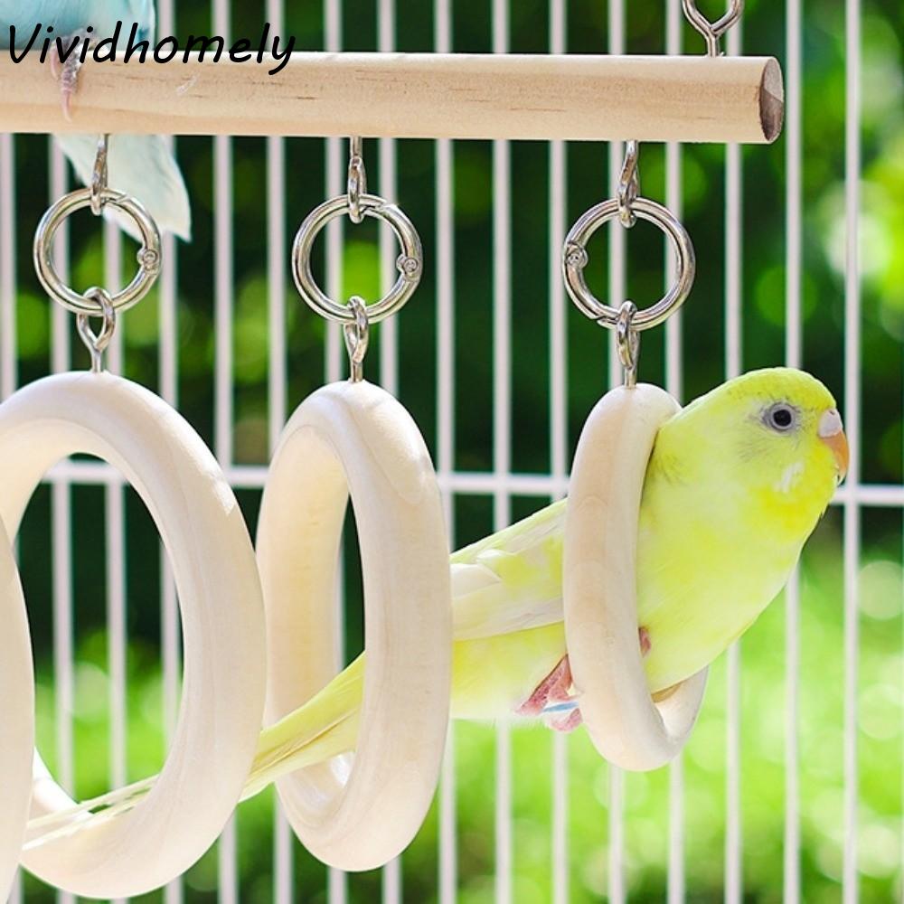 Wooden Parakeet Loop Tunnel with Hook Birds Climbing Parrot Ladder Hanging Durable Bird Perch Swing Cage Accessories