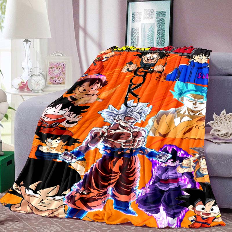 Dragon Ball Anime Print Blanket Warm  Comfortable Flannel Blanket for Bedrooms, Sofas, Beds, Chairs, Picnics, Travel-LXR10
