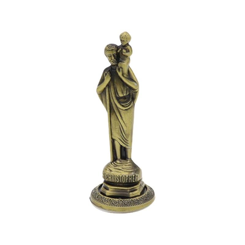 

Antiqued Metal Standing Maria Statue Religious Figure Sculpture Catholic Indoor Decors Ornament Tabletop Display Gift