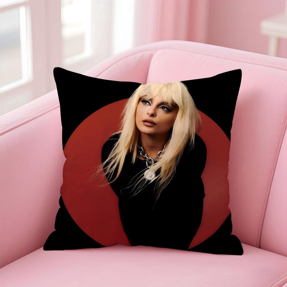 Pop American Singer BBebe Rexha Cushion Cover Pillowcase Short Plush Invisible zipper Room Sofa Cushion Cover