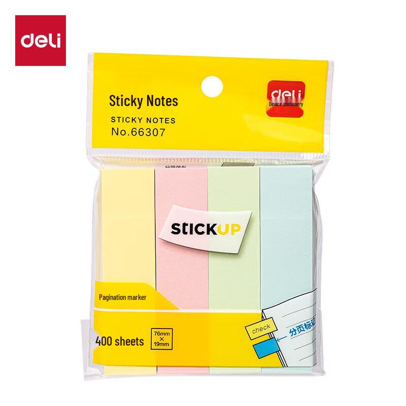 Deli 4-Color Strip Sticky Notes
