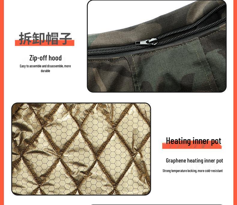 Graphene Insulated Camo Jacket: Unisex, Waterproof, Warm Cotton, Windproof, For Cold Weather & Workwear