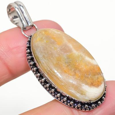 Natürlicher Hummeljaspis Edelstein 925 Sterlingsilber Anhänger 2.13" O1S74