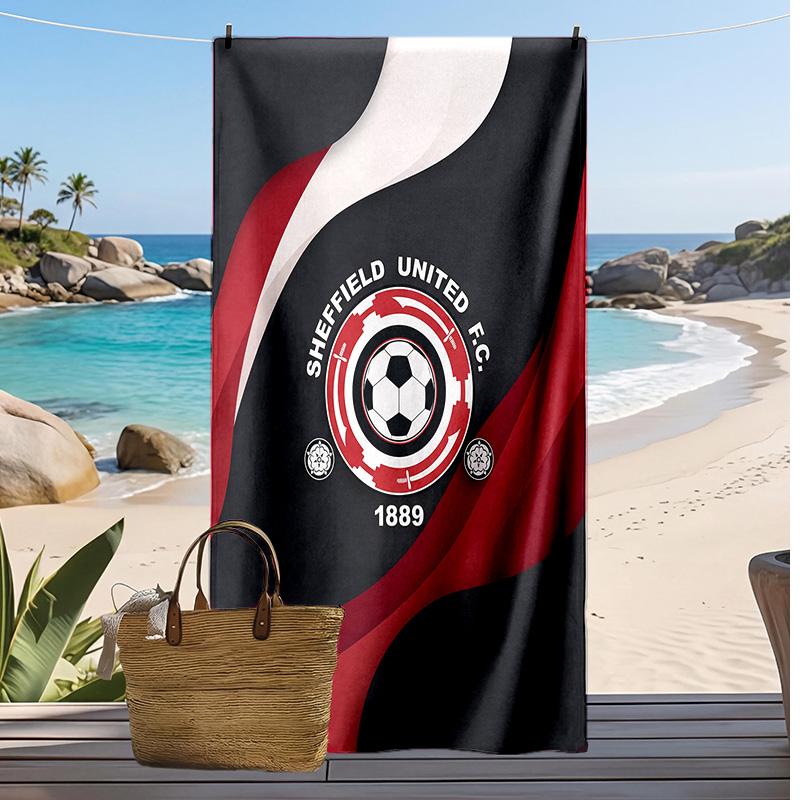 Sheffield United Football Print Beach Towel, Large Soft Quick Dry Towel for Beach Camping Swimming