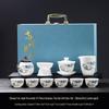 Luxury Jade White Porcelain Kung Fu Tea Set for Home or Office