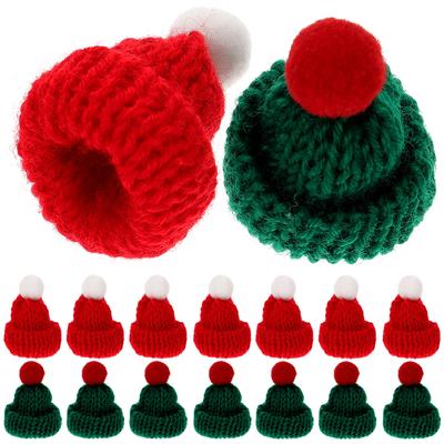 24Pcs Mini Christmas Hats Miniature Hats for Wine Bottle Decor Christmas Tree Ornament DIY Craft Supplies Festive Party