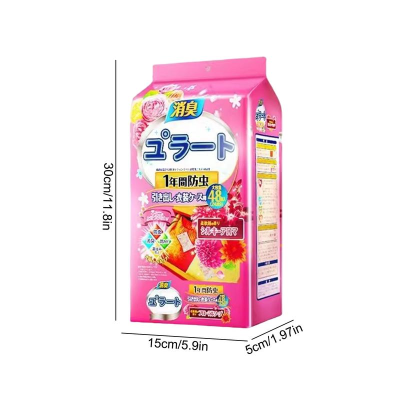 48pcs Wardrobe Deodorant Insect Repellent Camphor Balls Moisture-proof Wardrobe Deodorant Long-lasting Fragrance Repellent