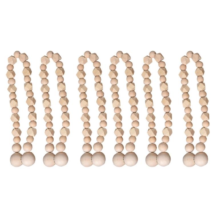 

Wood Beads Curtain Holdbacks 6 Pack Magnetic Clasps Window Drapery Holder Tiebacks for Effortlessly Vintage Elegant