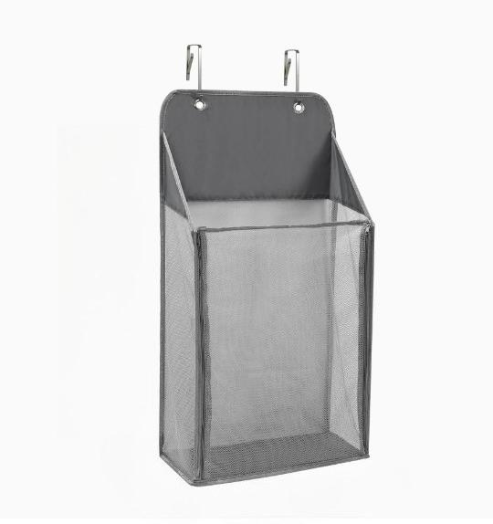 1pc Foldable Wall Hanging Mesh Laundry Basket Over the Door Laundry Hamper Portable Hanging Hamper For Bathrooms And Dormitory