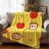 Simple Apple Fruit Soft Flannel Blanket Breathable Warm Throw for Office Car Sofa Kids Room Birthday Xmas Gift