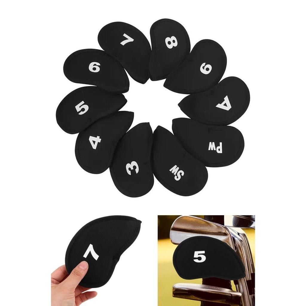 Golf iron cover head (3-9 Pw Sw) set 10 lightweight numbered protection covers