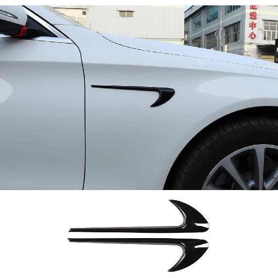 LLKUANG AMG Style Side Air Vent Fender Trim for Mercedes Benz C E GLC Class W205 W213 X253 (Glossy Black)