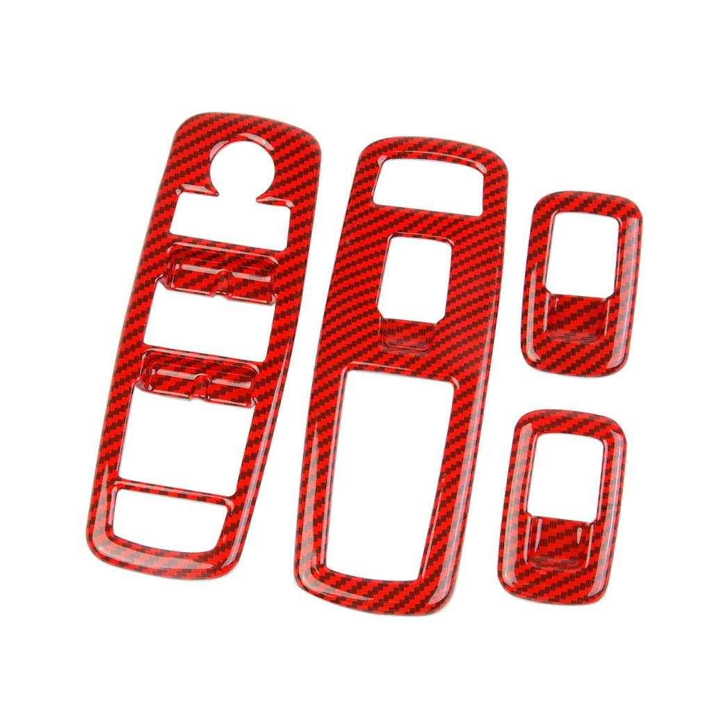 Carbon Fiber Window Lift Trim Switch Panel Cover Trim for Dodge Charger 2011+/ Chrysler 300 2015-2021 Black