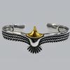 Creative Vintage Eagle Bangle Bracelet Domineering Eagle Feather Open Adjustable Bangles Bracelets Accessories for Men Women