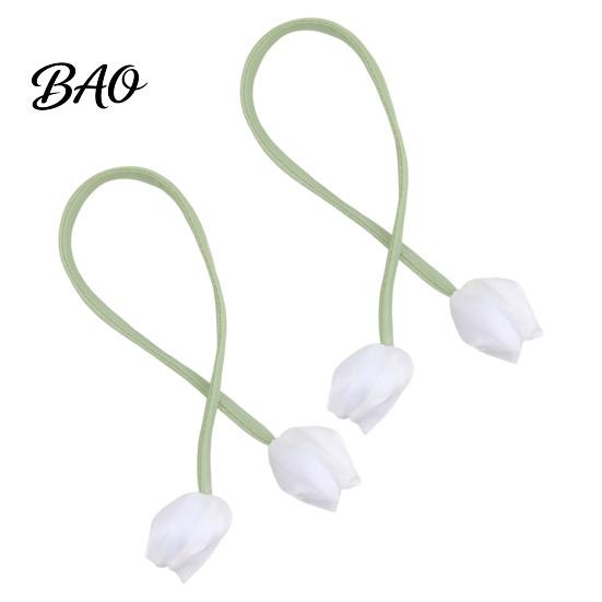 Multi-use Decorative Ties 2Pcs Tulip Bud Curtain Ties, Tiebacks, Flower Buds Soft Rope Tiebacks for Bedroom Curtains Patio Drapes with Flowers
