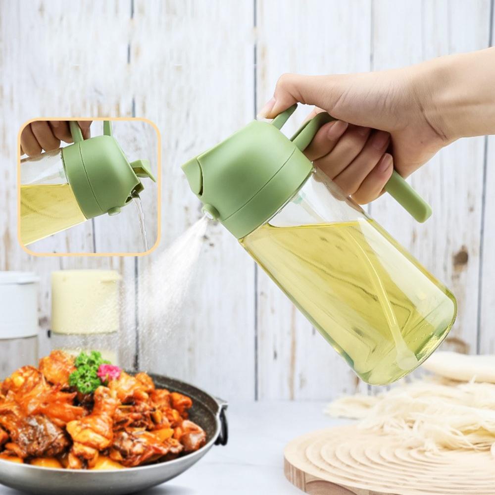 16Oz/470Ml Glass Olive Oil Sprayer For Cooking 2 In 1 Olive Oil Dispenser Bottle