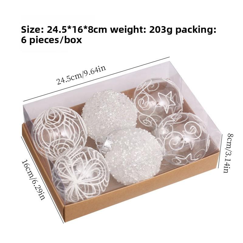 

Christmas Decoration Items - High-quality Transparent Painted Christmas Balls Gift Box - Christmas Tree Ornaments білий