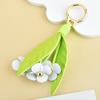 Bag Pendant Imitation Leather Flower Design Handbag Ornament with Metal Buckle Scratch-Resistant Floral Keychain Commuter Bag Accessory