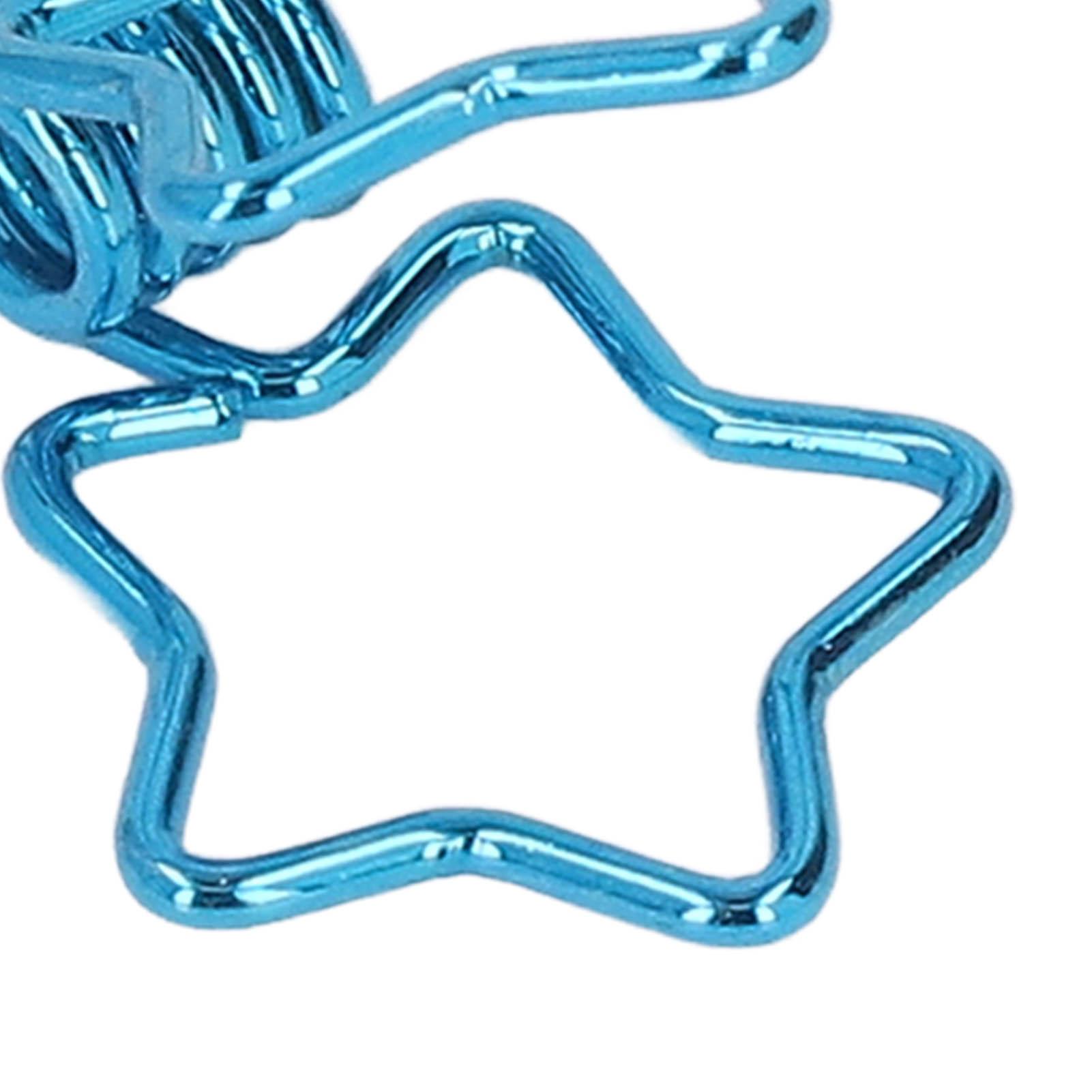 

100pcs Star Clips for Student Cute Cartoon Strong Clamping Force Sturdy Metal Paper Clamps for Account Tickets