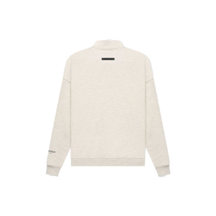 Fear of God Essentials High Neck Reflective Logo Solid Color Fleece Hoodie Unisex Tops Light-Oatmeal FOG-FW21-186