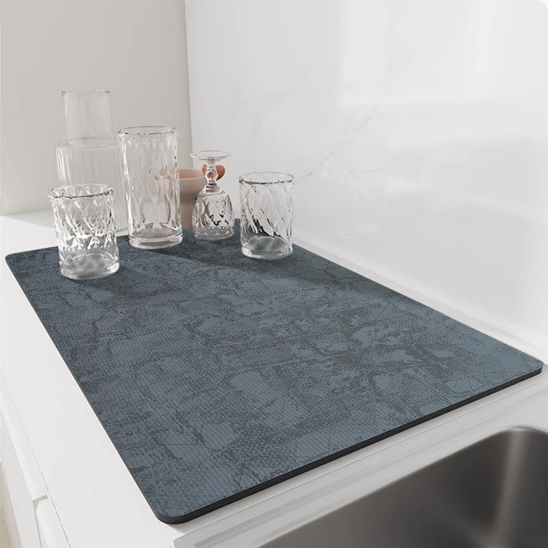 Kitchen Countertop Drain Mat Absorbent Non-slip Mat Tableware Drying Mat Cup Mat Insulated Tea Table Bar Mat