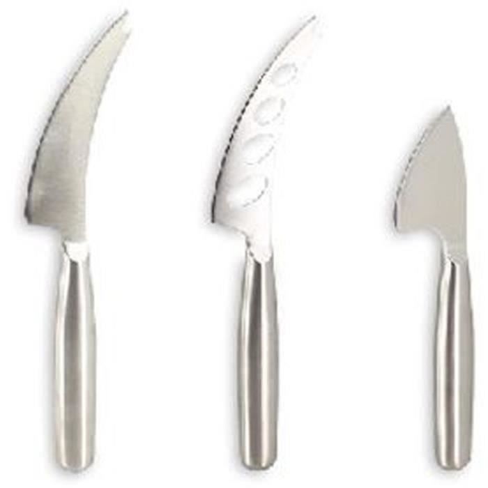 Planche à decouper - MENASTYL - 5040079 - Rectangulaire - En bois d'acacia - Avec 3 couteaux à fromage en inox