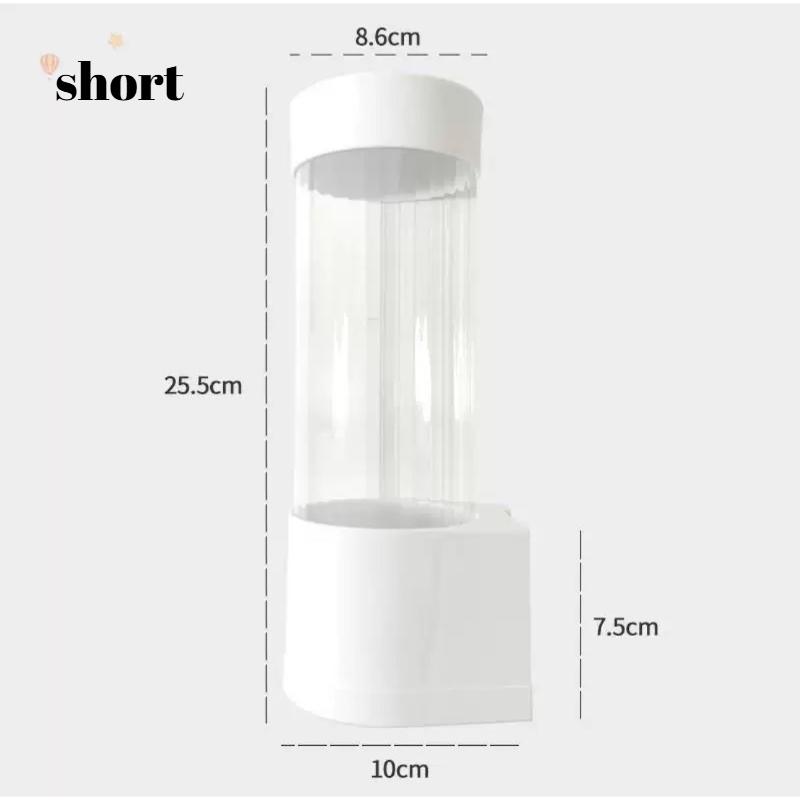 Disposable Paper Cup Holder Wall Mounted No Drill Cup Dispenser Plastic Dustproof Home Cup Stand