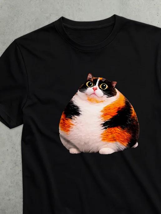 T-shirt with Cat-ness meme print (yellow eyes) L