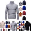 Men's Long Sleeve Solid T Shirt Cozy High Neck Turtleneck Pullover Sweater Top Ideal For Cool Days