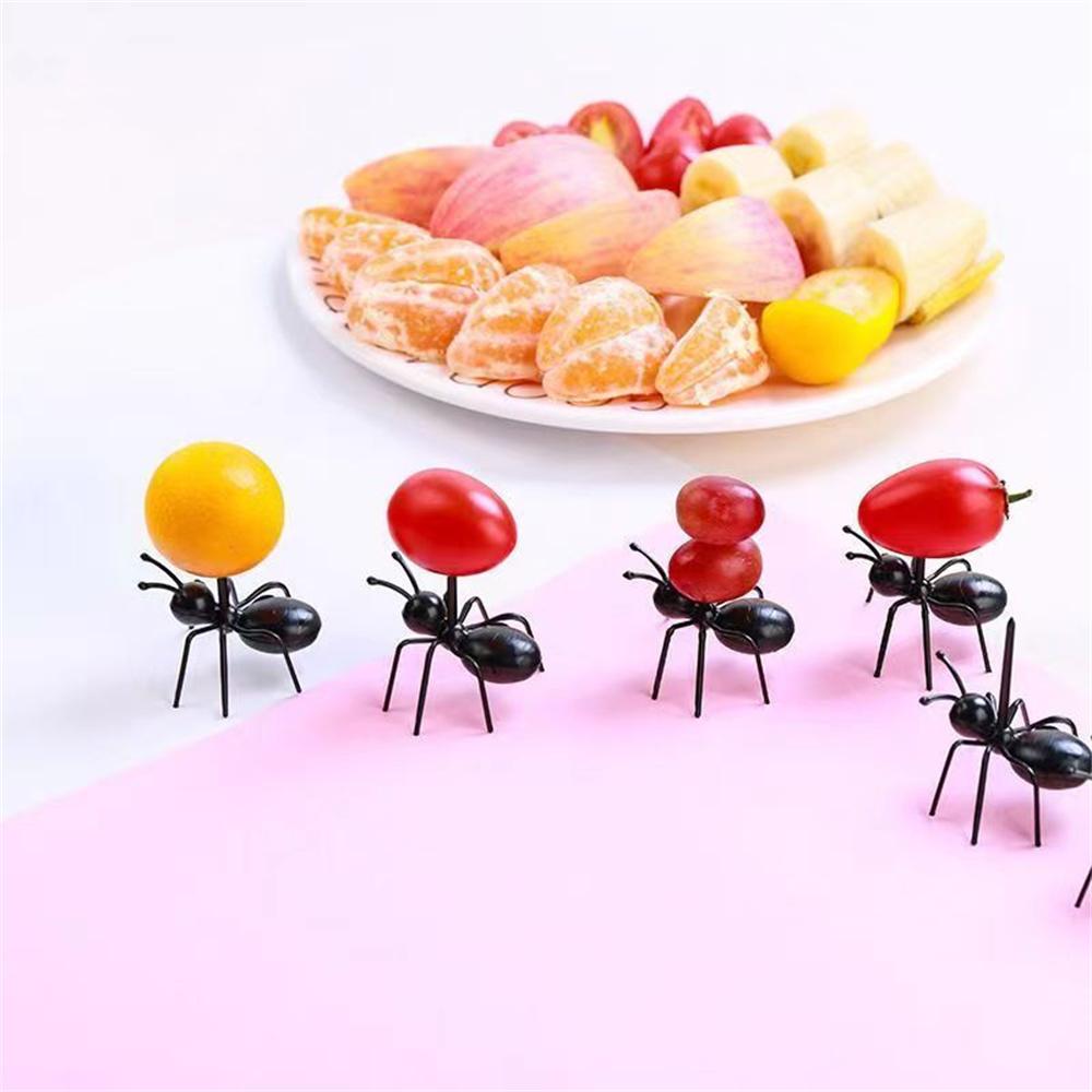 6pcs Ants Food Fruit Picks Decoration Ant Shape Forks Snack Cake Dessert Tableware for Home Kitchen Party Dinner Fruit Pick