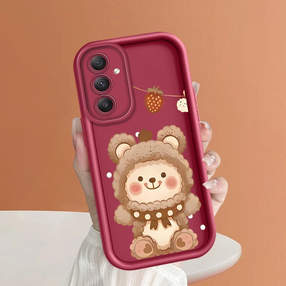 

Мягкий силиконовый квадратный чехол с рисунком лестницы для телефона, полное покрытие, противоударный защитный резиновый чехол для камеры для Samsung Samsung M34 5G темно-красного