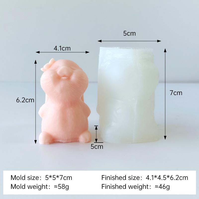 DIY Cartoon Animal Kitten Rabbit Bear Silicone Mold Handmade Aroma Candle Plaster Ornament Mould Soap Epoxy Resin Gypsum Molds