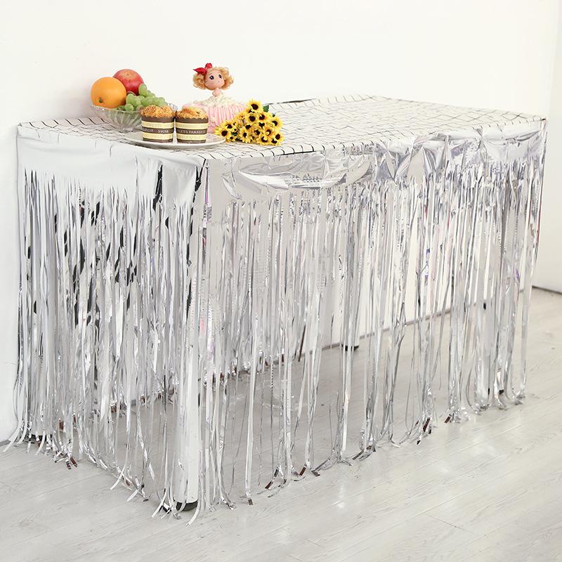 275x75cm Tinsel Table Skirt - Party & Event Decoration