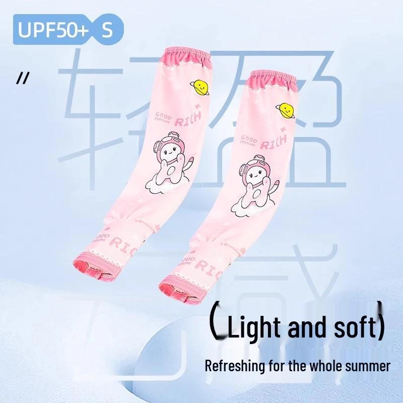 Manchons de bras en soie glacée à protection UV pour enfants - Pare-soleil d'été rafraîchissants pour garçons et filles