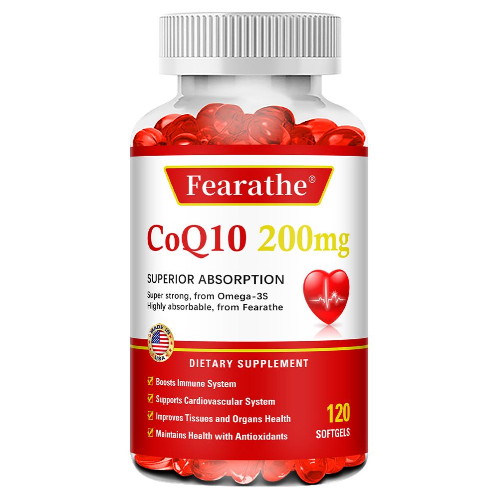 Fearathe CoQ10 200mg + Omega-3s Softgels, 120 Count