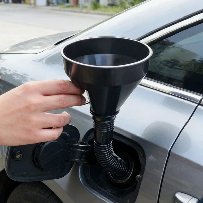 Universal Auto Refueling Funnel Set with Filter Tube Versatile Car Oil and Liquid Transfer Funnel with Non Spill Handle