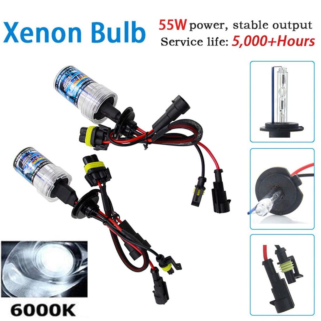2pcs H3 6000K HID Bulbs 55W Xenon HID Bulbs Auto Car Headlight Lamp Single Light