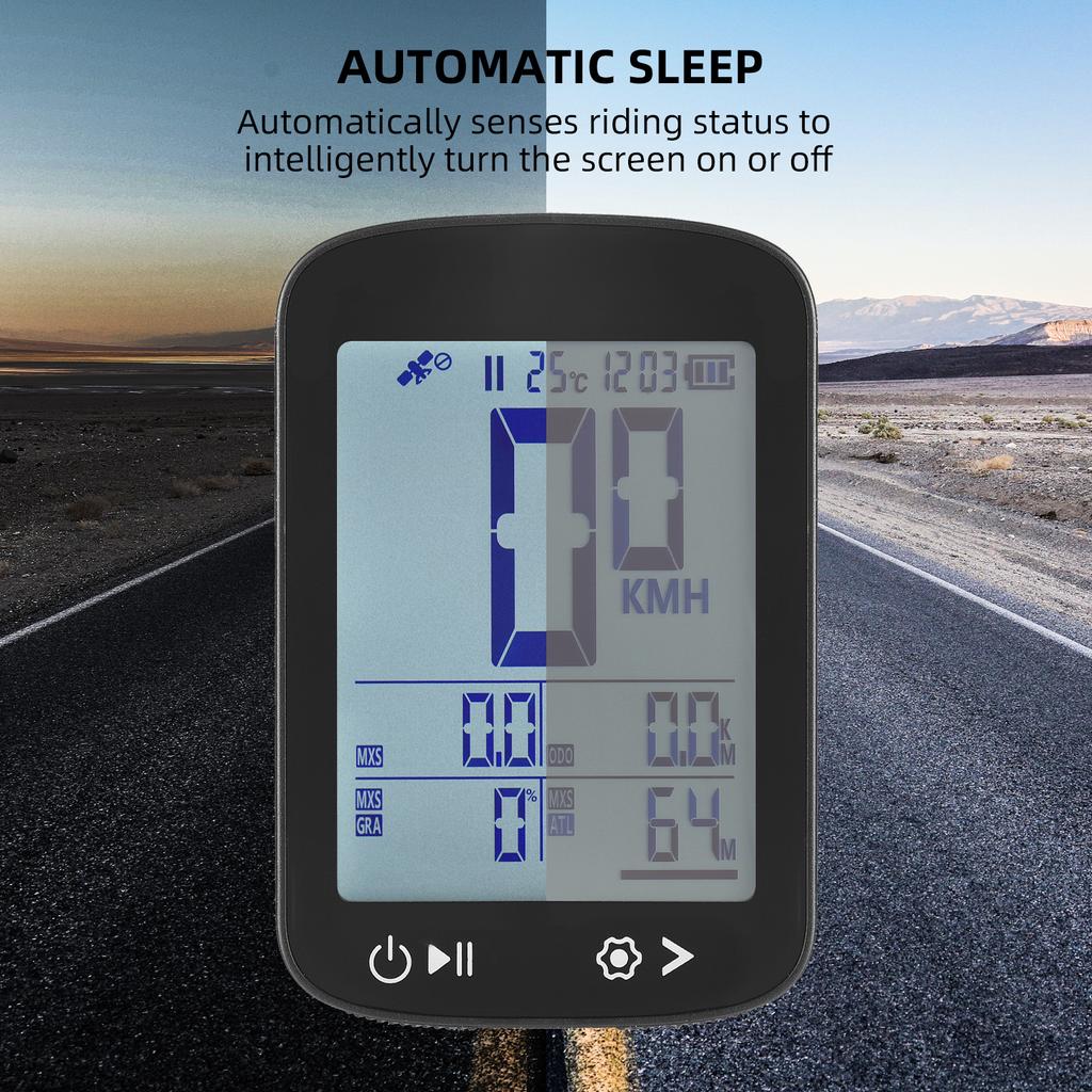 GPS Bike Computer Wireless Bike Speedometer High Clear Display GPS BeiDou GLONASS Positioning Rechargeable Bike Odometer