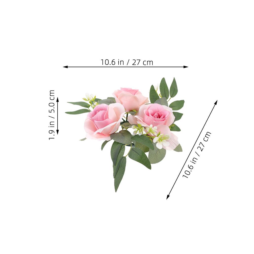 

2Pcs Floral Rings Artificial Rose Wreath Lightweight Decorative Ring for Home Bedroom Living Room рожевий