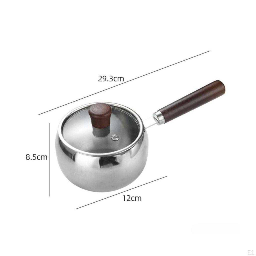 Infant Meals Cooking Pot Easy to Clean Stainless Steel Milk Universal Stovetop Compatibility