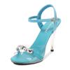 Fashion 2025 Summer Korean Style Chain Sandals Cross Ankle Straps Sexy Bling 11CM Thin High Heels Platform Peep Toe Roman Women Shoes