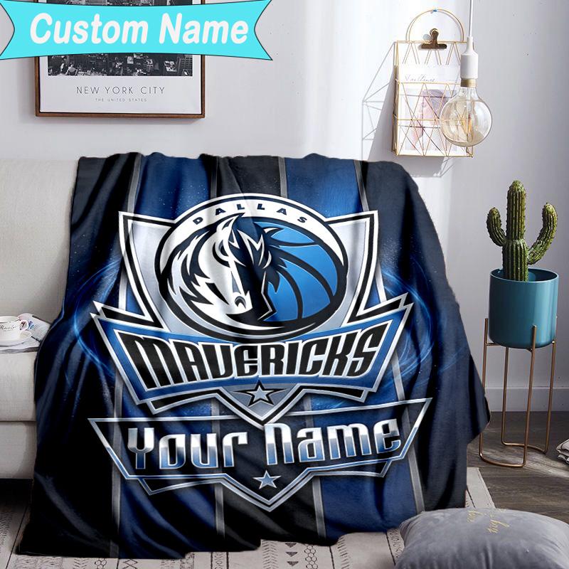 Custom Name Blanket MAVERICKS BASKETBALL TEAM Blanket Bedding Blanket for Travel, Camping, Living Rooms, Offices, Sofas, Fan Christmas Gift