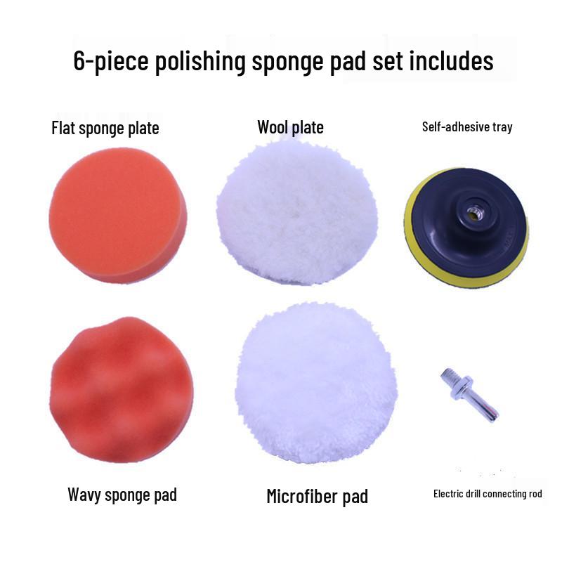 3" Car Polishing & Waxing Sponge Set with Backing Pad