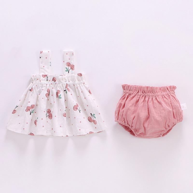 Lawadka Estivo Sottile Vestiti per Neonata Set Stampa Mini Abito e Pantaloncini PP Set 2 Pezzi Abbigliamento Outfit Neonato 2023