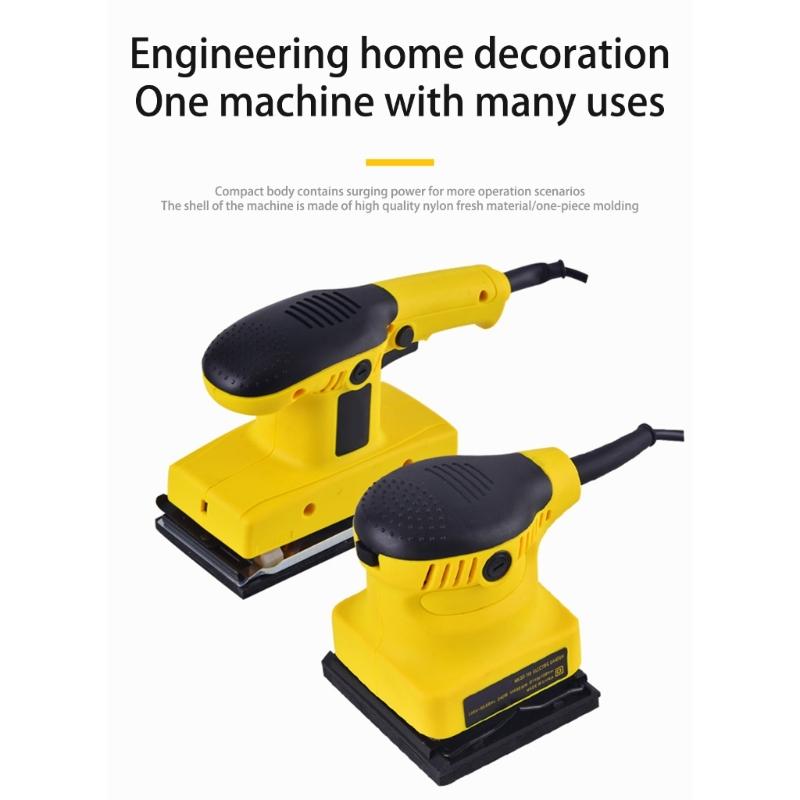 Electric Random Orbital Sander Rectangular Powerful Low Vibrations 11000RPM For Woodworking Polishing Carpentry